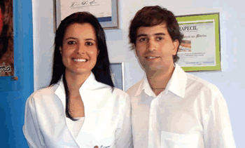Gisele Marinho e Anderson Dias, responsáveis pela clinica