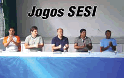Representantes da Ascipam, Sesi e poder legislativo presentes na abertura dos Jogos Sesi