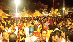 A avenida ficou lotada de foliões