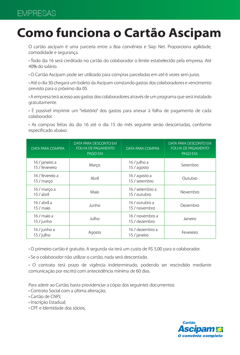 Cartão Ascipam movimenta o comércio e a promoção “Compra da Sorte”