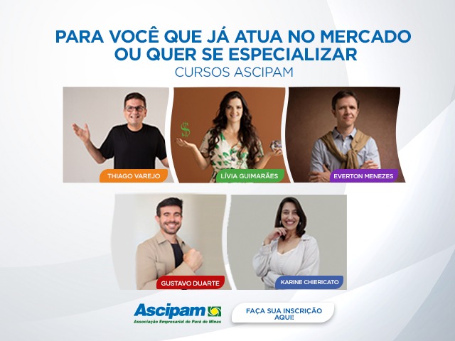 Já fez sua inscrição? Programação de cursos da ASCIPAM inicia na próxima semana