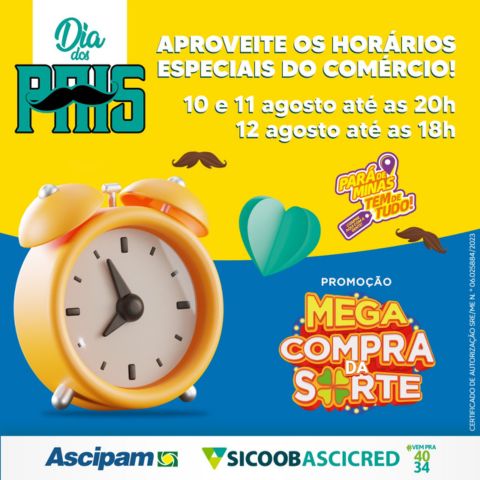 Consumidores terão mais tempo para comprar com horário Especial do Dia dos Pais