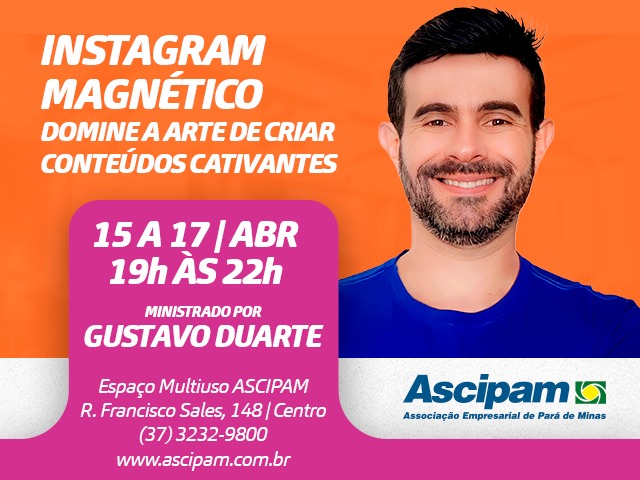 Quer seu Instagram com conteúdos cativantes? A Ascipam traz a solução para você com o curso “Instagram Magnético”