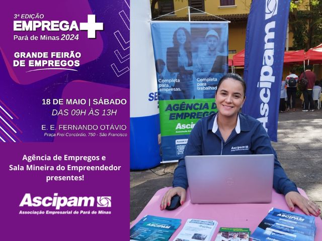 Ascipam tem presença confirmada no “Emprega Mais Pará de Minas”: Conectando Talentos e Oportunidades!