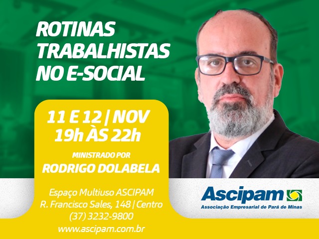 Ascipam oferece curso sobre Rotinas Trabalhistas no eSocial