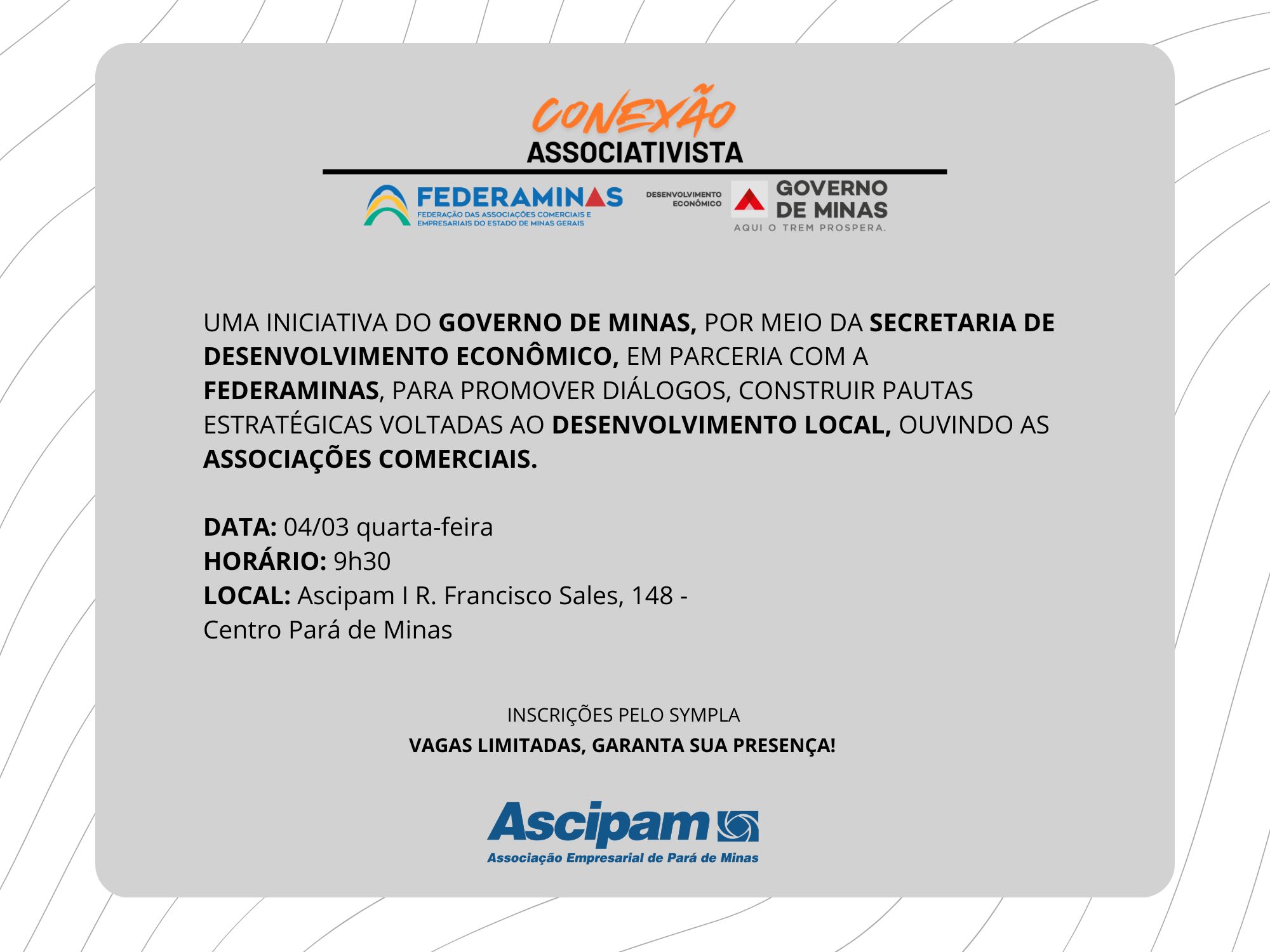 Conexão Associativista SEDE & Federaminas fortalece diálogo institucional e impulsiona o desenvolvimento econômico em Pará de Minas