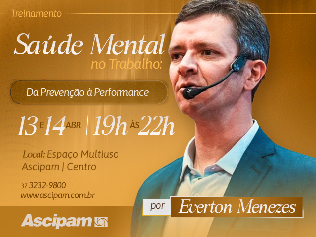 Ascipam promove curso sobre Saúde Mental e Inteligência Emocional no Trabalho Ascipam promove curso sobre Saúde Mental e Inteligência Emocional no Trabalho